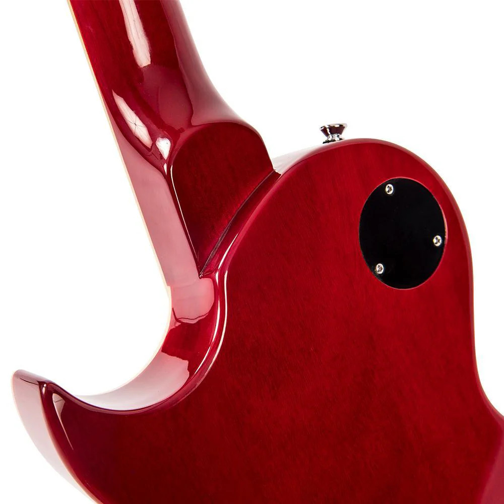 Vintage V100T ReIssued Electric Guitar ~ Flamed Trans Wine Red (V100TWR) | Musician Madness