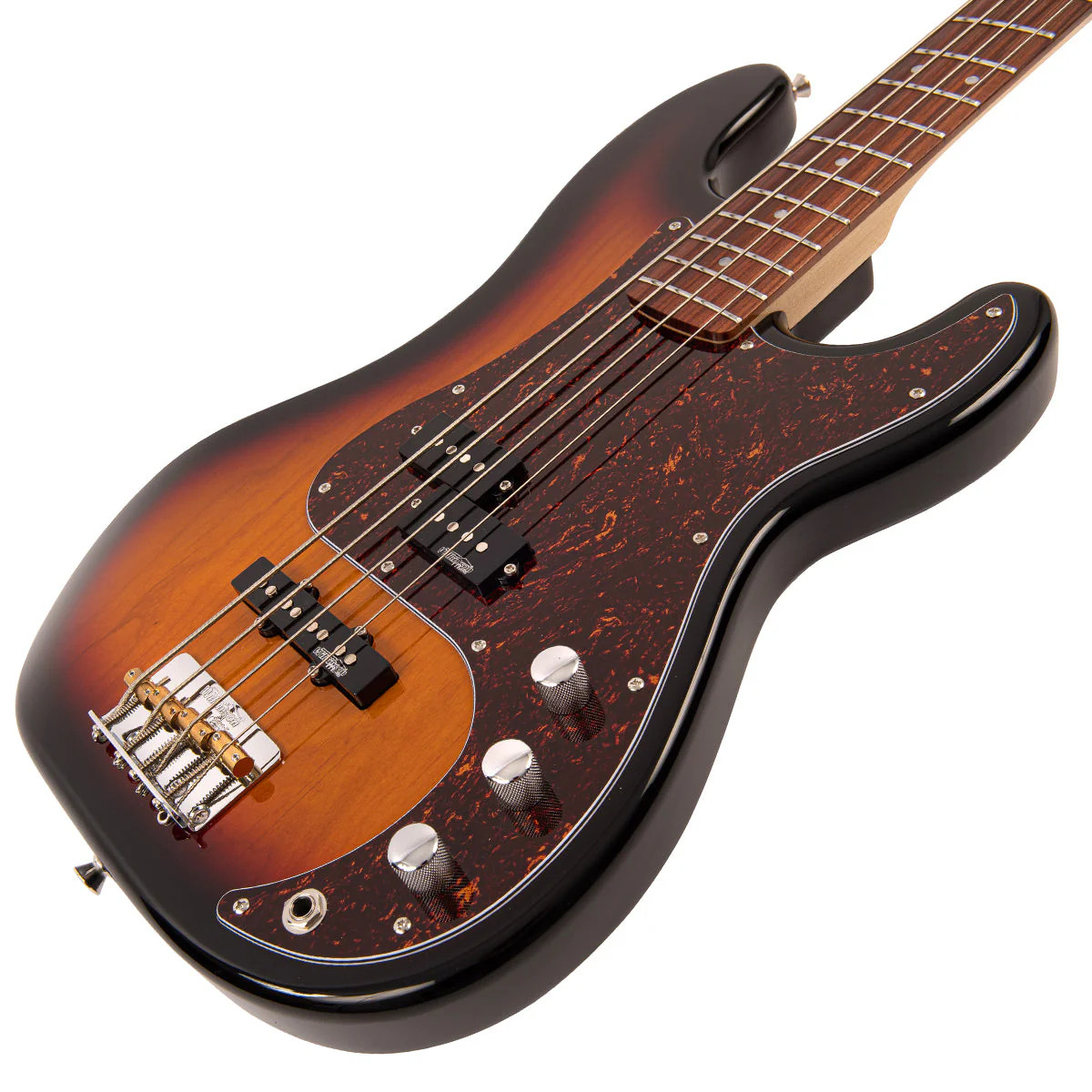 Vintage V42SSB V42 'Reissued' Series PJ Pickups with Vol/Vol/Tone 3 Tone Sunburst (V42SSB) | Musician Madness