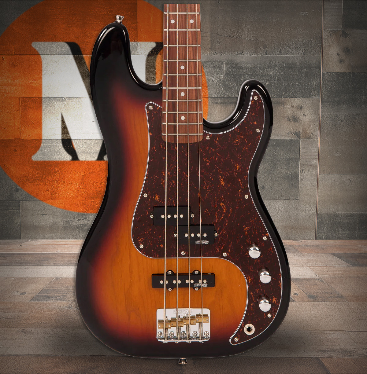 Vintage V42SSB V42 'Reissued' Series PJ Pickups with Vol/Vol/Tone 3 Tone Sunburst (V42SSB) | Musician Madness