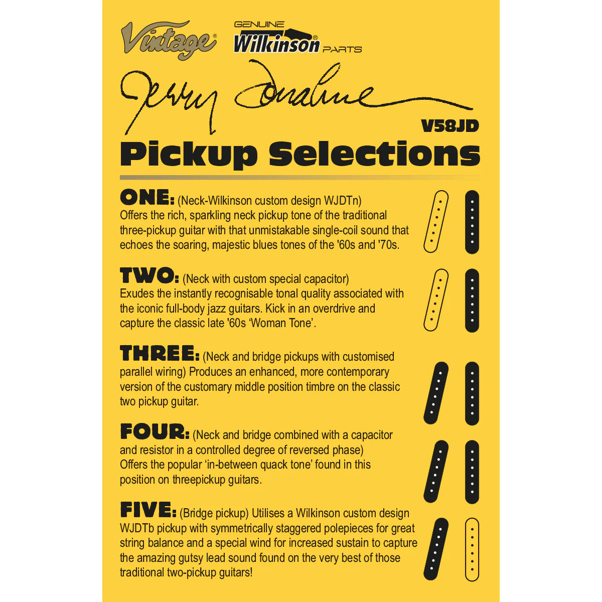 Vintage V58 Jerry Donahue ReIssued Electric Guitar - Ash Blonde (V58JDAB)