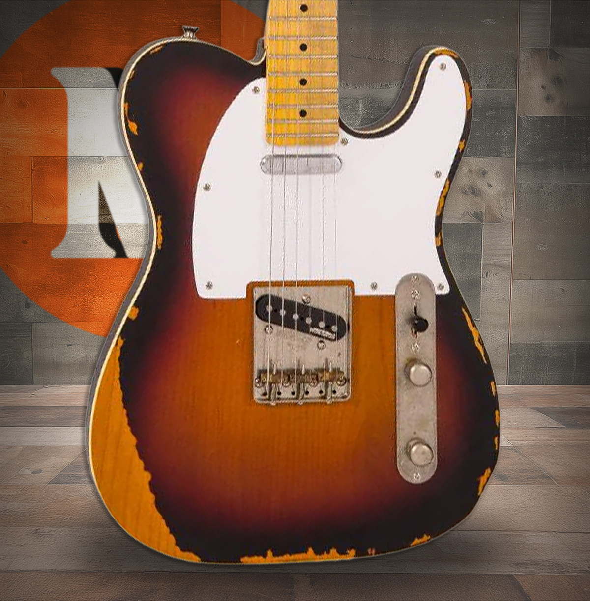 Vintage V59 ICON Electric Guitar - Distressed Sunburst (V59MRSB) | Musician Madness