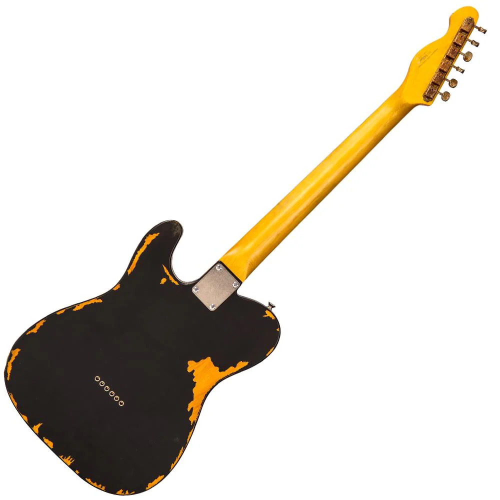 Vintage V62 ICON Electric Guitar - Distressed Black (V62MRBK) | Musician Madness