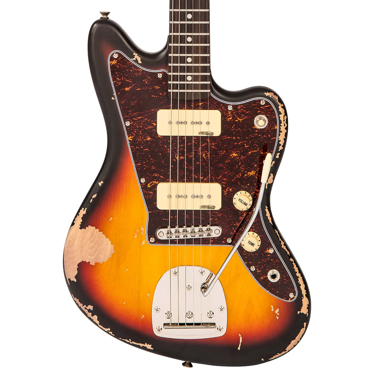 Vintage V65 ICON Vibrato Electric Guitar - Distressed Tobacco Sunburst (V65VMRSB) | Musician Madness