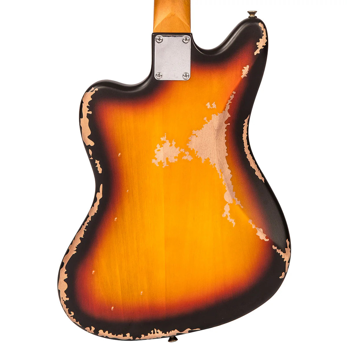 Vintage V65 ICON Vibrato Electric Guitar - Distressed Tobacco Sunburst (V65VMRSB) | Musician Madness