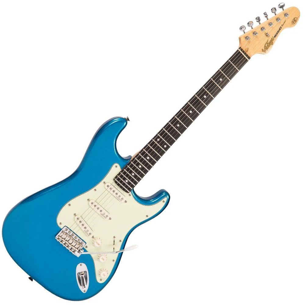 Vintage V6 ReIssued Electric Guitar - Candy Apple Blue (V6CAB) | Musician Madness