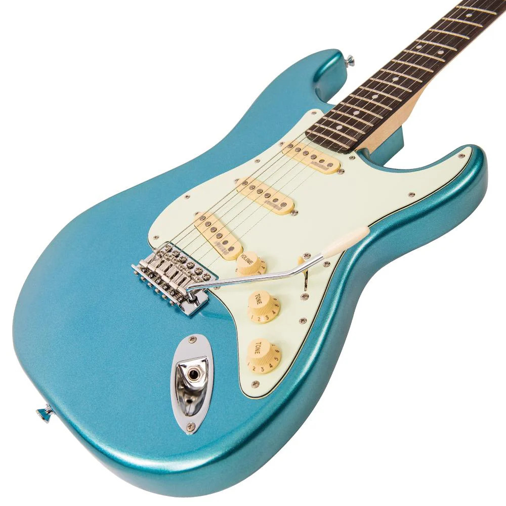 Vintage V6 ReIssued Electric Guitar - Candy Apple Blue (V6CAB) | Musician Madness