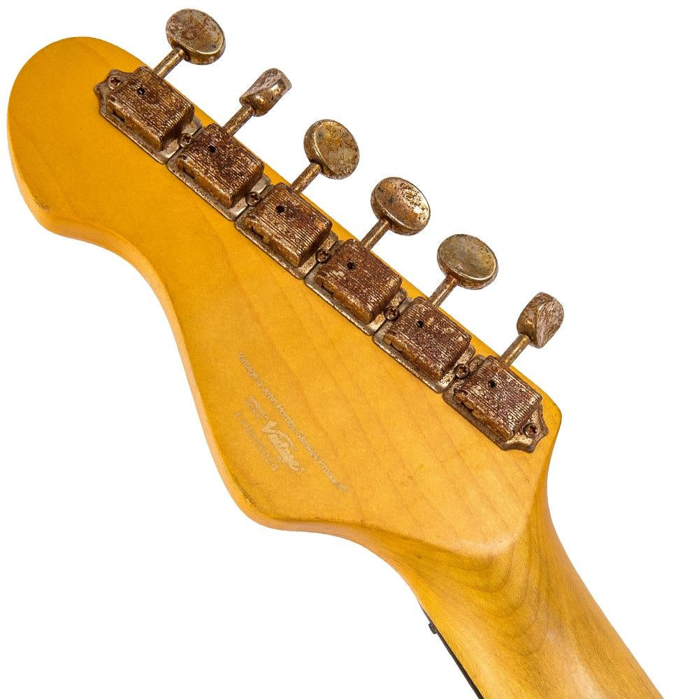 Vintage V6H ICON HSS Electric Guitar - Ultra-Gloss Distressed Sunset Sunburst (V6HMRSSB)