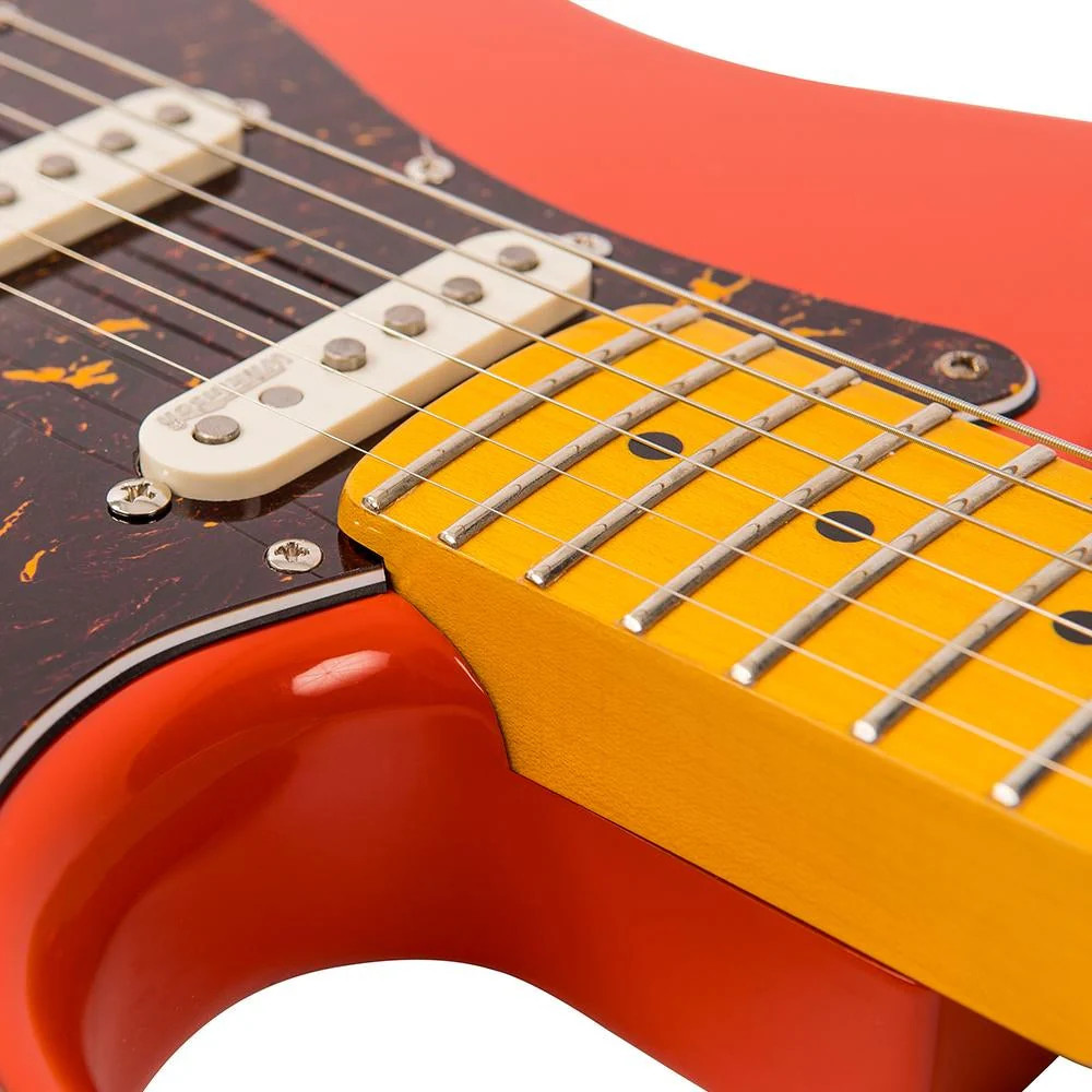 Vintage V6M ReIssued Electric Guitar - Firenza Red (V6MFR) | Musician Madness