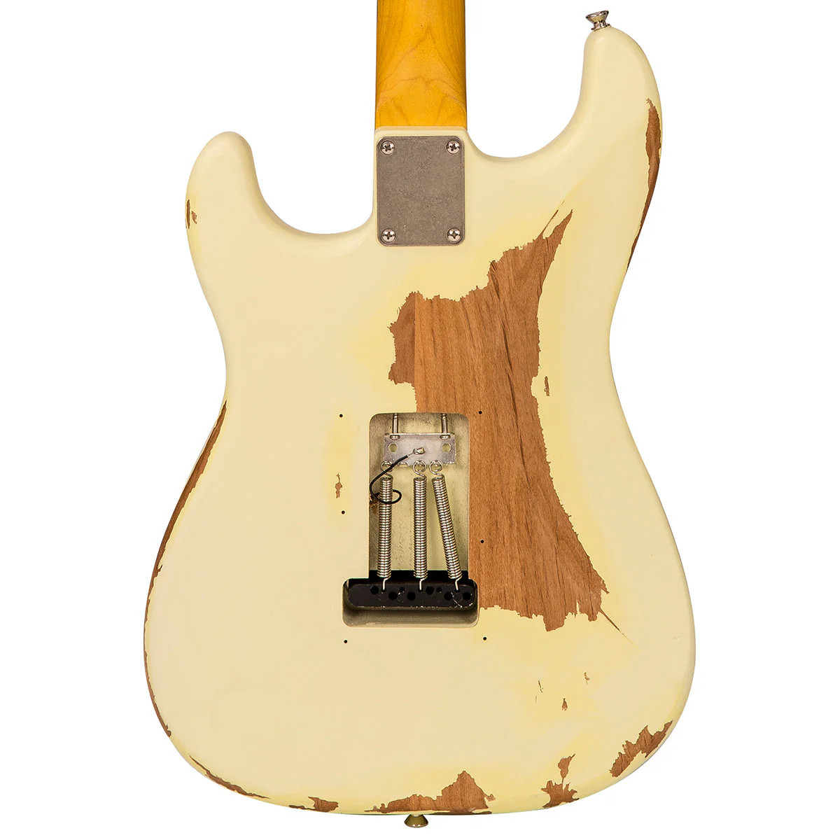 Vintage V6 Thomas Blug Signature Electric Guitar - Distressed Vintage White (V6MRTBG) | Musician Madness