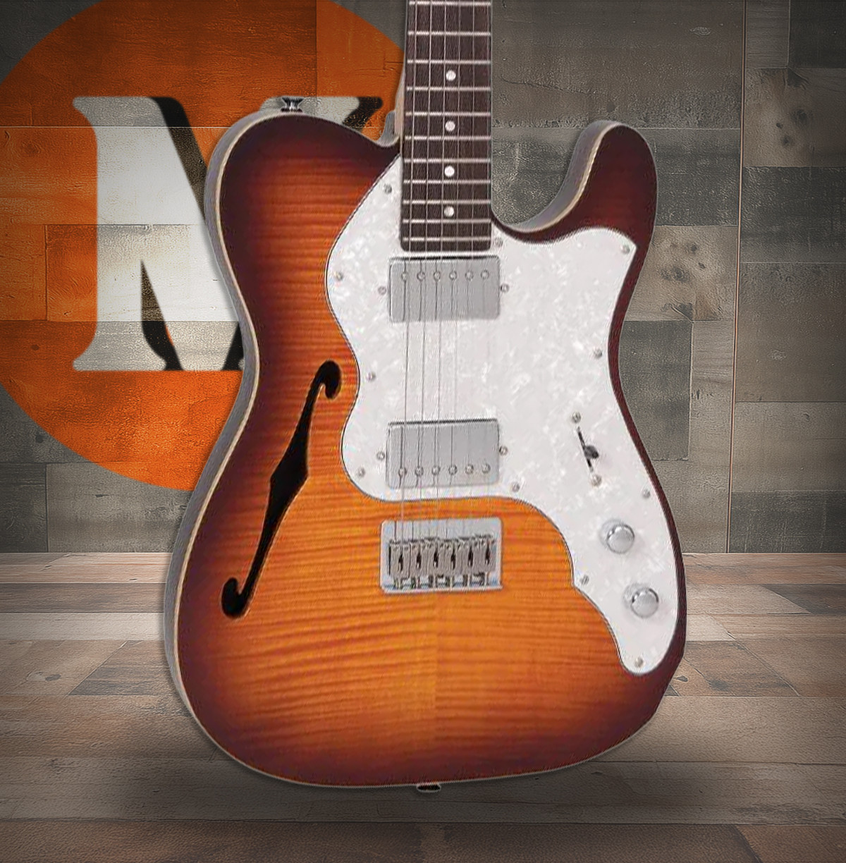 Vintage V72H Custom Spec Hardtail ~ Flame Tobacco Burst (V72HFTB)