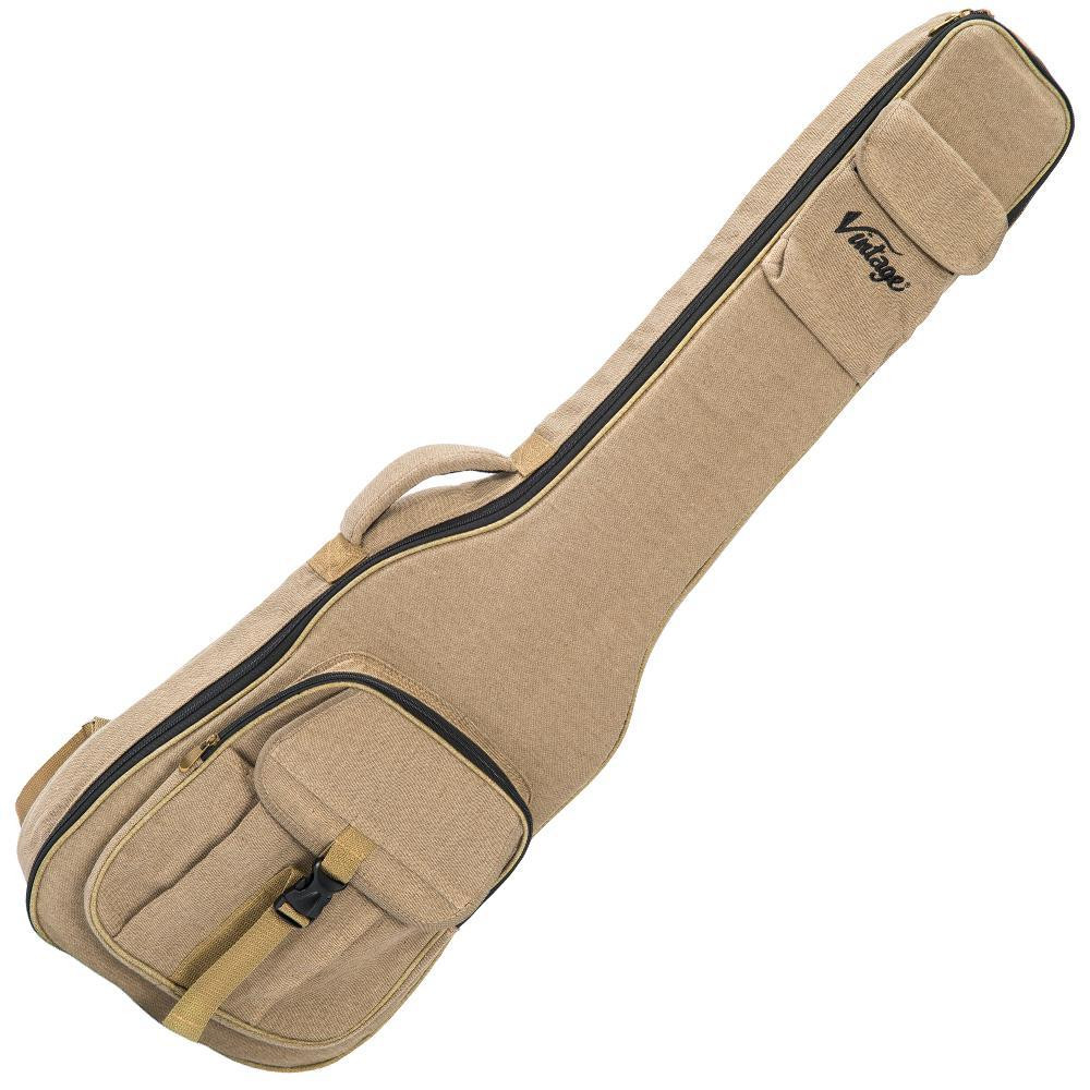 Vintage VCBG2 Distressed Look Bass Gig Bag Sand (VCBG2)