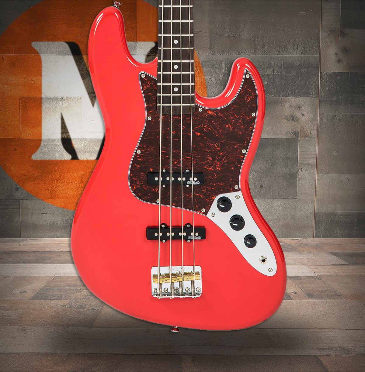 Vintage VJ74 ReIssued Bass - Firenza Red | Musician Madness