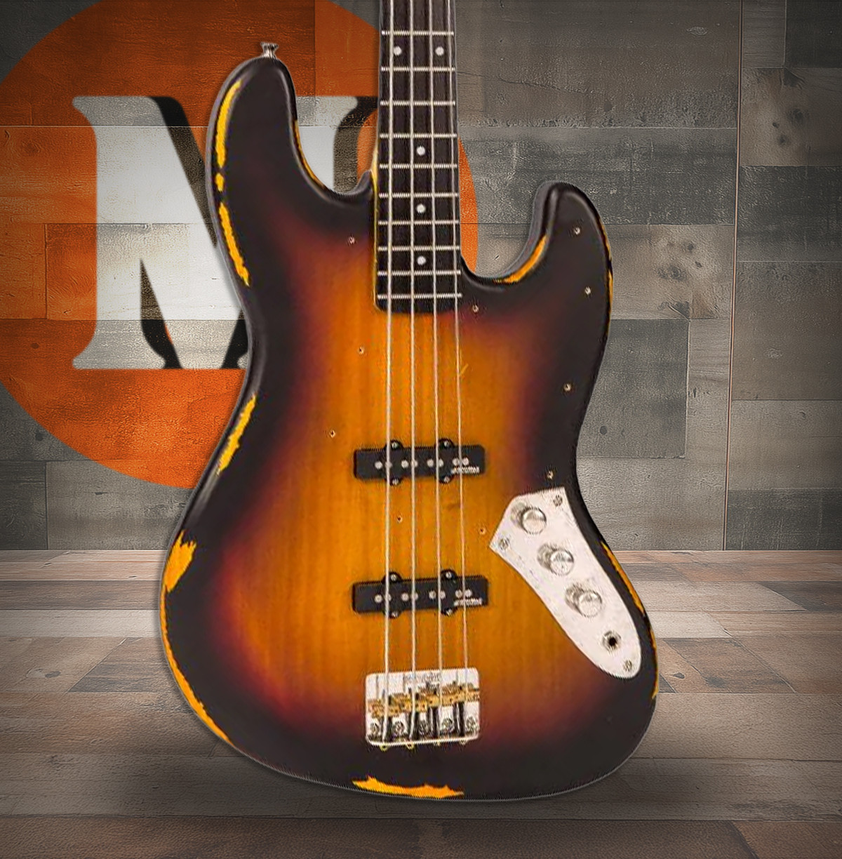 Vintage VJ74 ICON Bass - Distressed Sunset Sunburst | Musician Madness