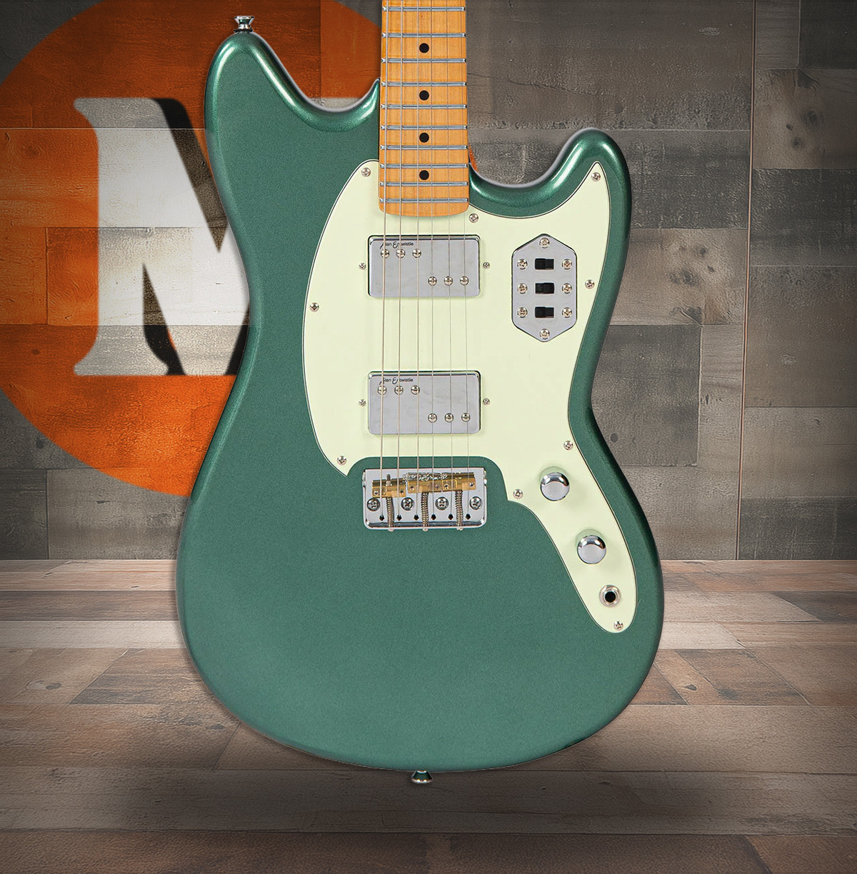 Vintage REVO Series 'Colt HH Twin' Hardtail Guitar - Metallic Sherwood Green (VRCT55MG)