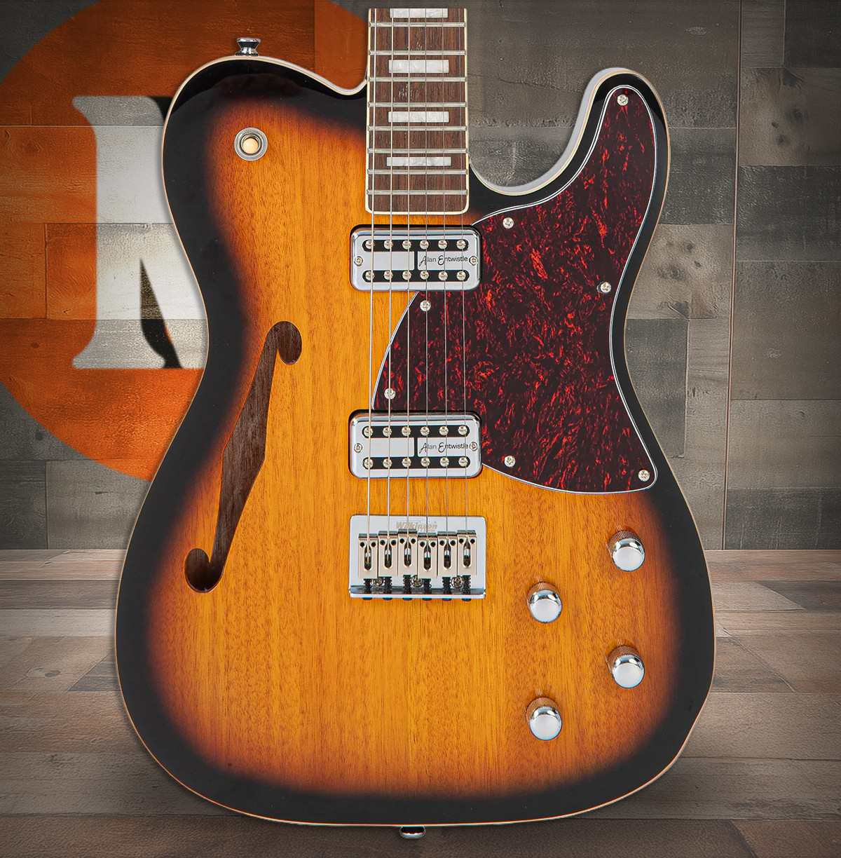 Vintage REVO Series 'Midline' Guitar - 2 Tone Sunburst