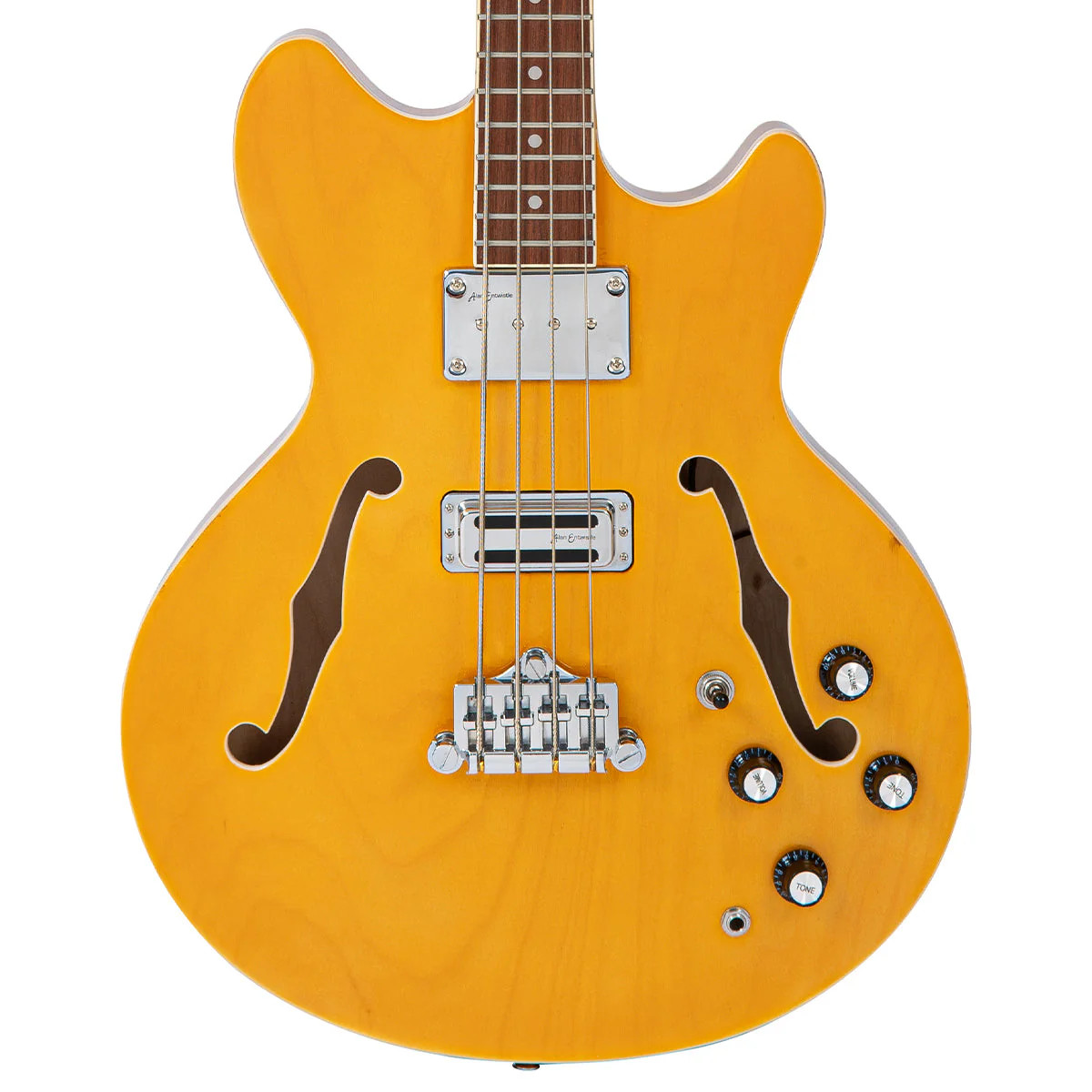 Vintage REVO Series 'Supreme' Semi-Acoustic Bass Guitar - Natural (VRS450N) | Musician Madness