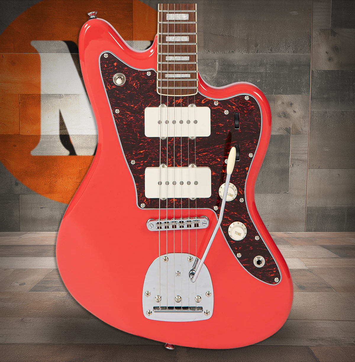 Vintage REVO Series 'Surfmaster 90' Guitar - Firenza Red - (VRS659FR)