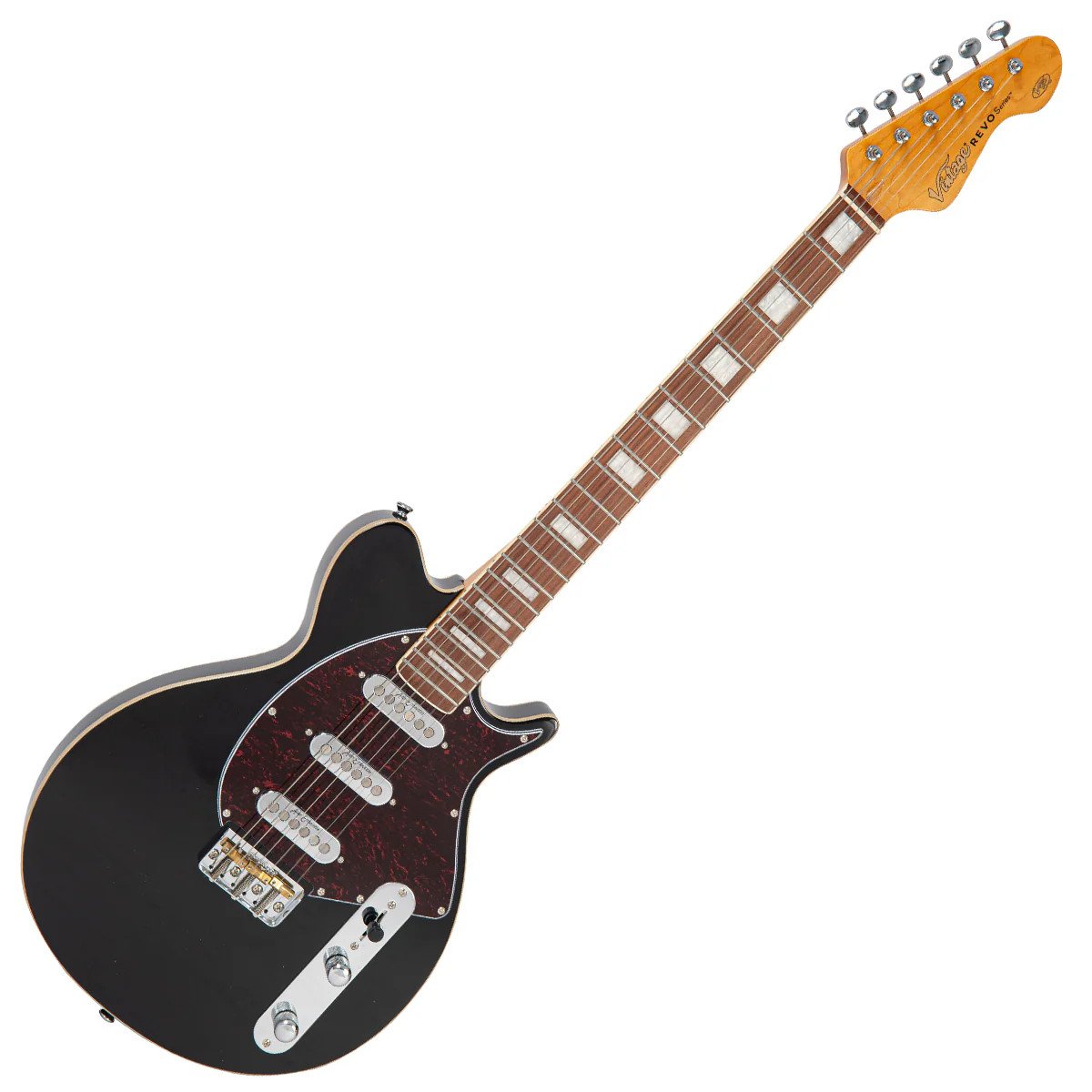 Vintage REVO Series 'Vision' Electric Guitar - Boulevard Black (VRV800BK) | Musician Madness