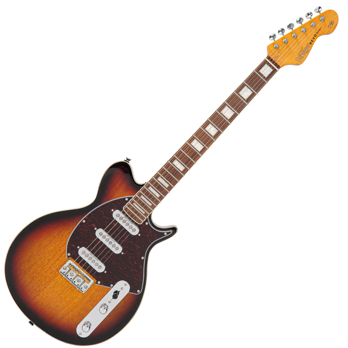 Vintage REVO Series 'Vision' Electric Guitar - Two Tone Sunburst (VRV800SB)
