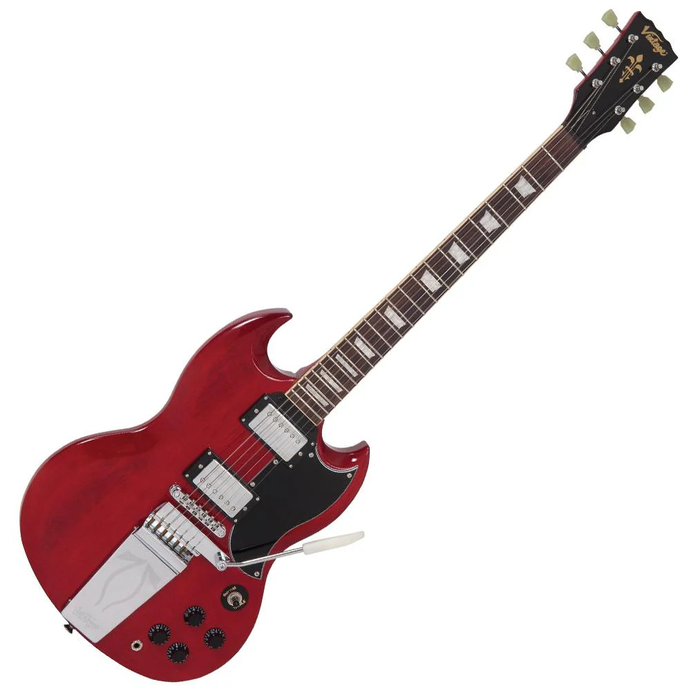Vintage VS6V ReIssued with vintage style Vibrato - Cherry Red (VS6VCR) | Musician Madness