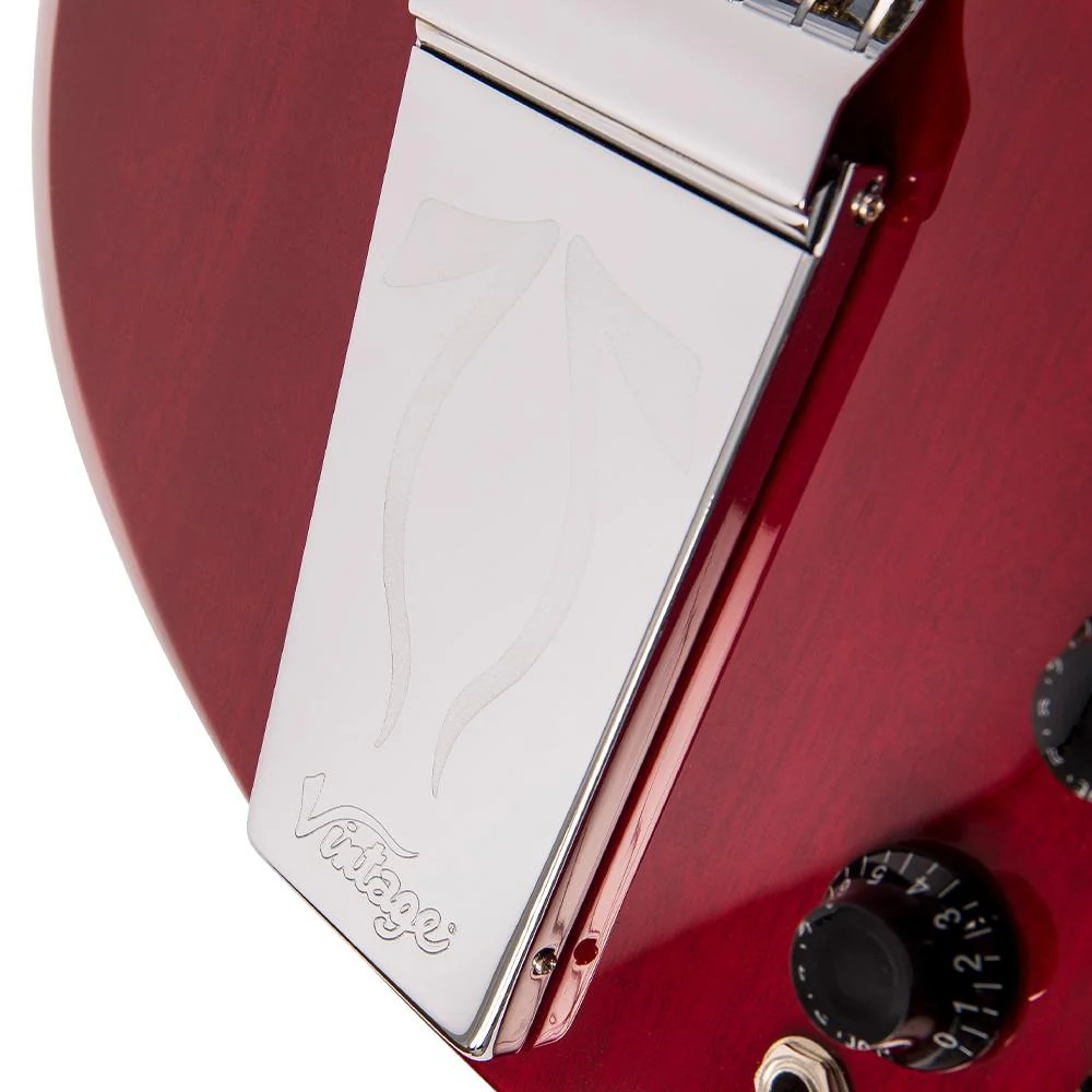 Vintage VS6V ReIssued with vintage style Vibrato - Cherry Red (VS6VCR) | Musician Madness