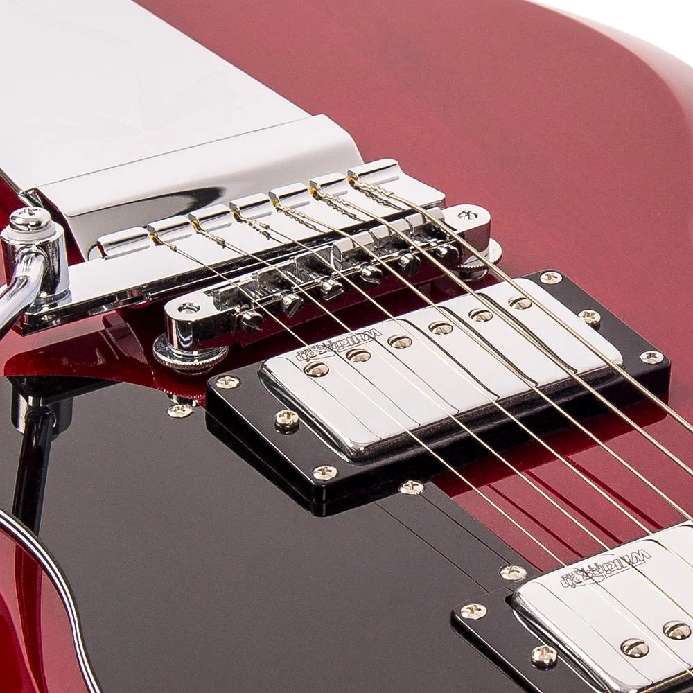 Vintage VS6V ReIssued with vintage style Vibrato - Cherry Red (VS6VCR) | Musician Madness