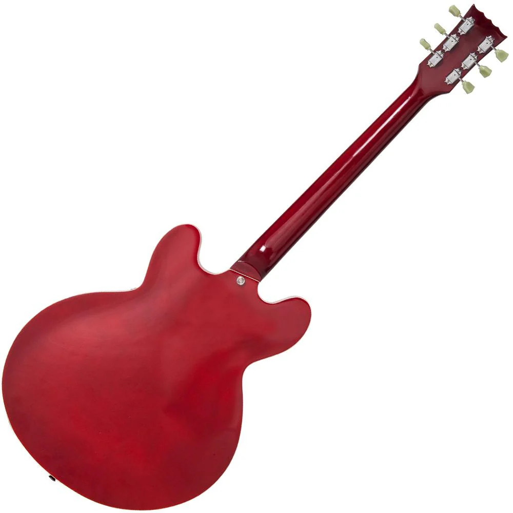 Vintage VSA500 ReIssued Semi Acoustic Guitar - Cherry Red (VSA500CR)