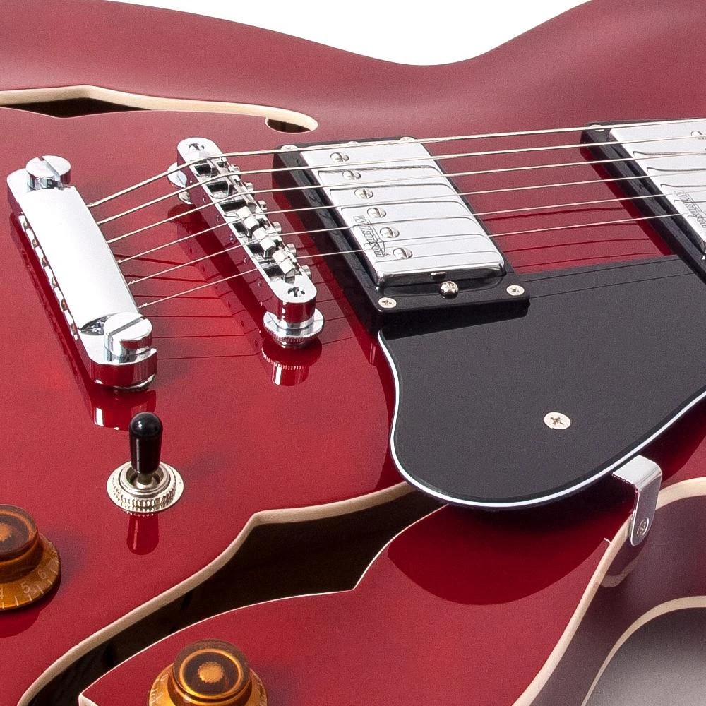 Vintage VSA500 ReIssued Semi Acoustic Guitar - Cherry Red (VSA500CR) | Musician Madness