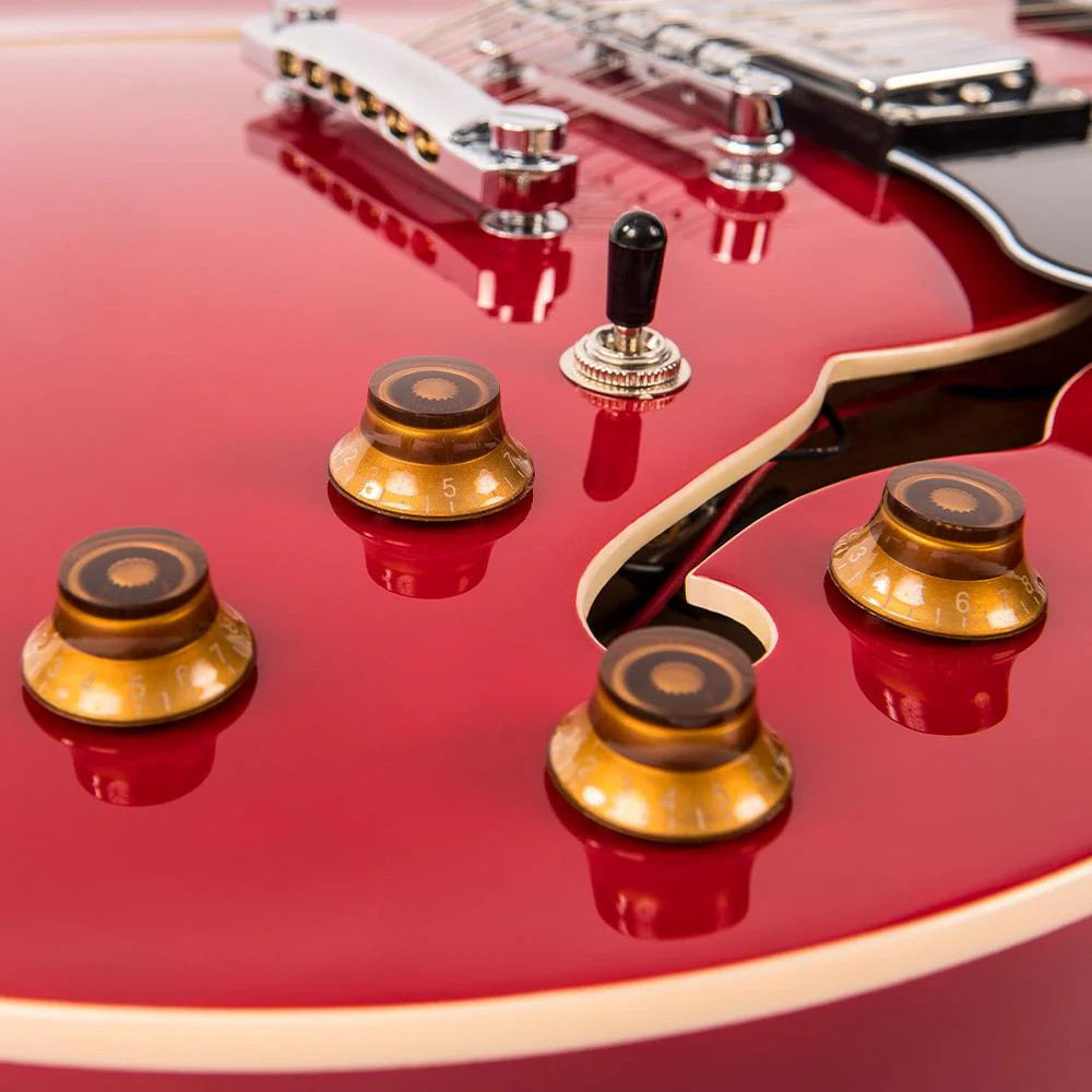 Vintage VSA500 ReIssued 12 String Semi Acoustic Guitar ~ Cherry Red (VSA500CR-12) | Musician Madness