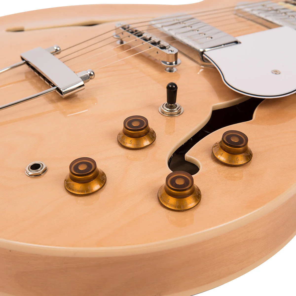 Vintage VSA500P Re-Issued Semi Acoustic Guitar - Natural Maple (VSA500PM)