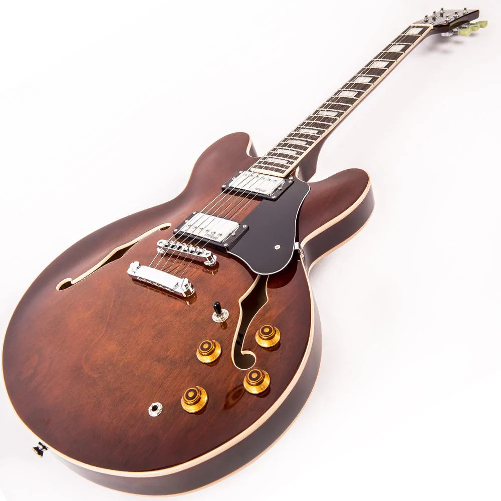 Vintage VSA500 Re-Issued Semi Acoustic Guitar - Natural Walnut (VSA500W)