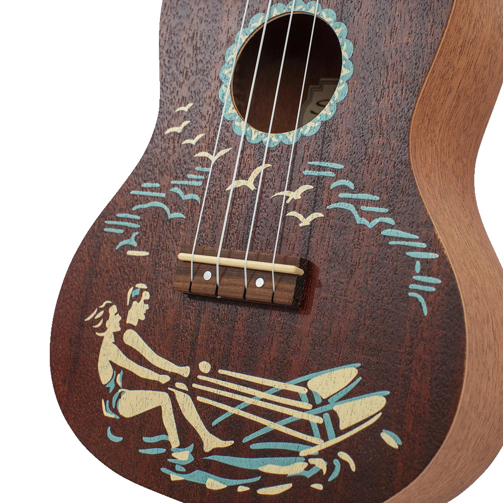 Silvertone Concert Ukulele w/Stencil Graphic - Walnut (851) | Musician Madness