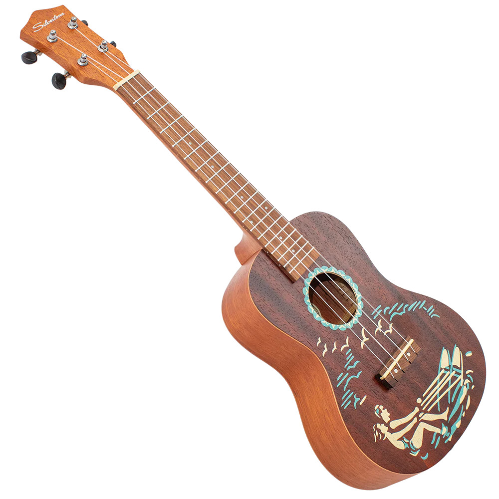 Silvertone Concert Ukulele w/Stencil Graphic - Walnut (851) | Musician Madness