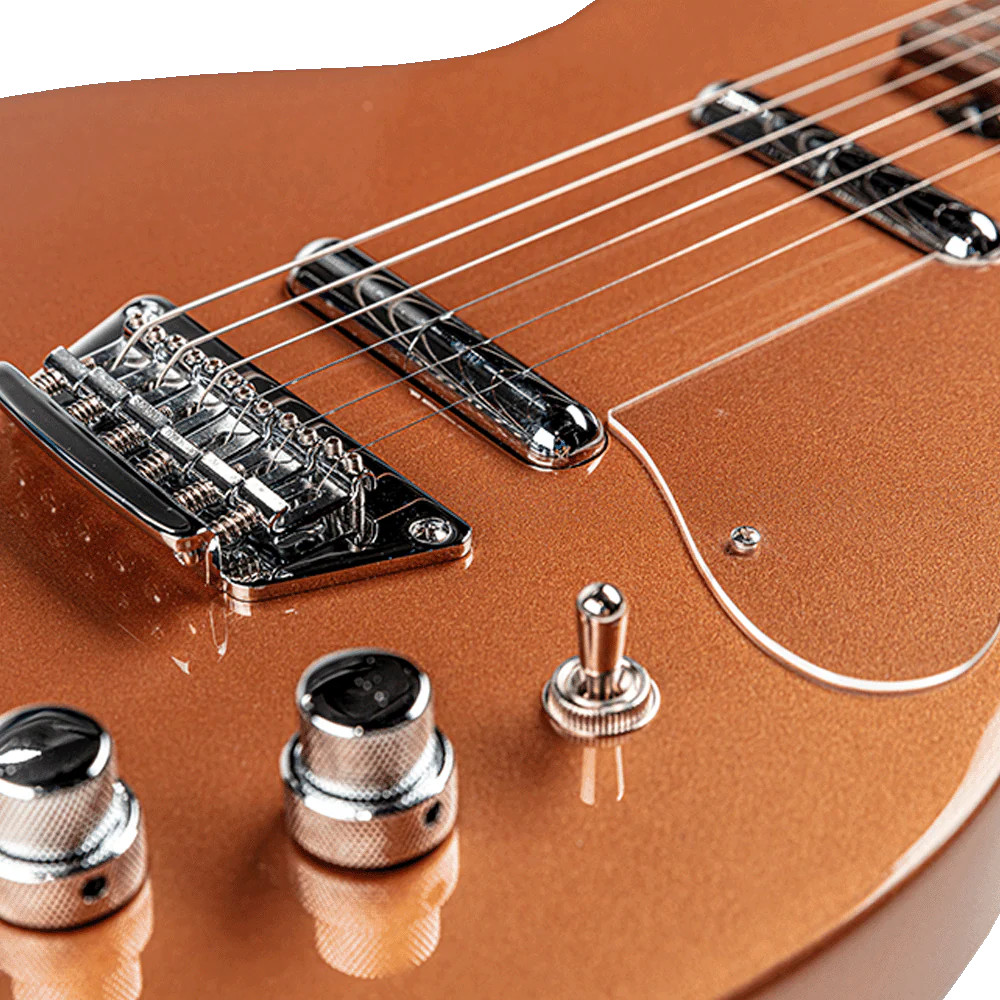 Silvertone Single Cut Bolt-on Lipstic Pickups - Copper Metallic