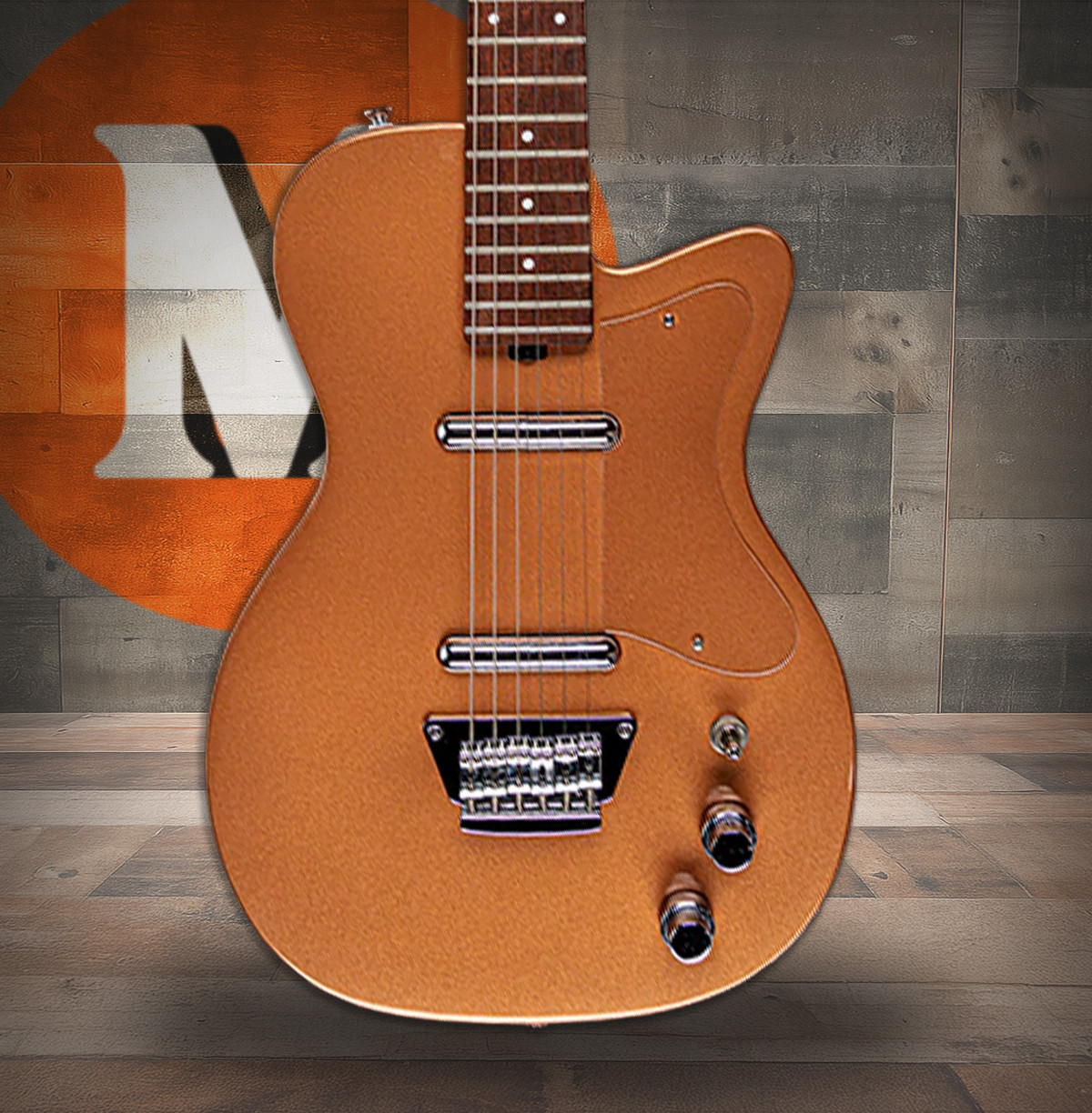 Silvertone アコースティックギター ブラウングラデーション Silvertone Single Cut Bolt-on Lipstic Pickups - Copper Metallic