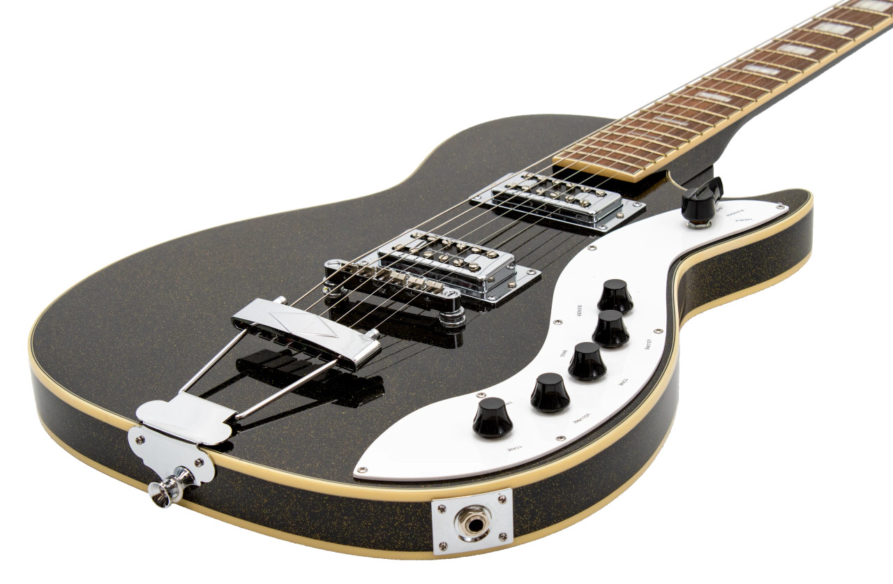 Silvertone Single Cut Bolt-on Duncan Pickups - Black Gold Flake (1423BGF)
