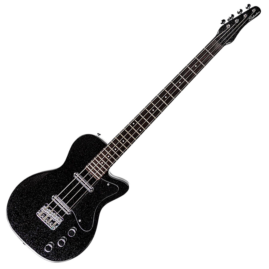 Silvertone Short Scale Bass Lipstick Pickups  24 Fret - Black Silver Flake (1444BSF) | Musician Madness