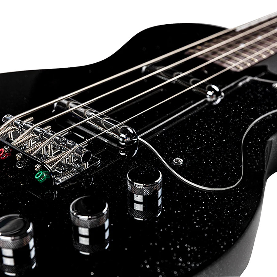 Silvertone Short Scale Bass Lipstick Pickups  24 Fret - Black Silver Flake (1444BSF) | Musician Madness