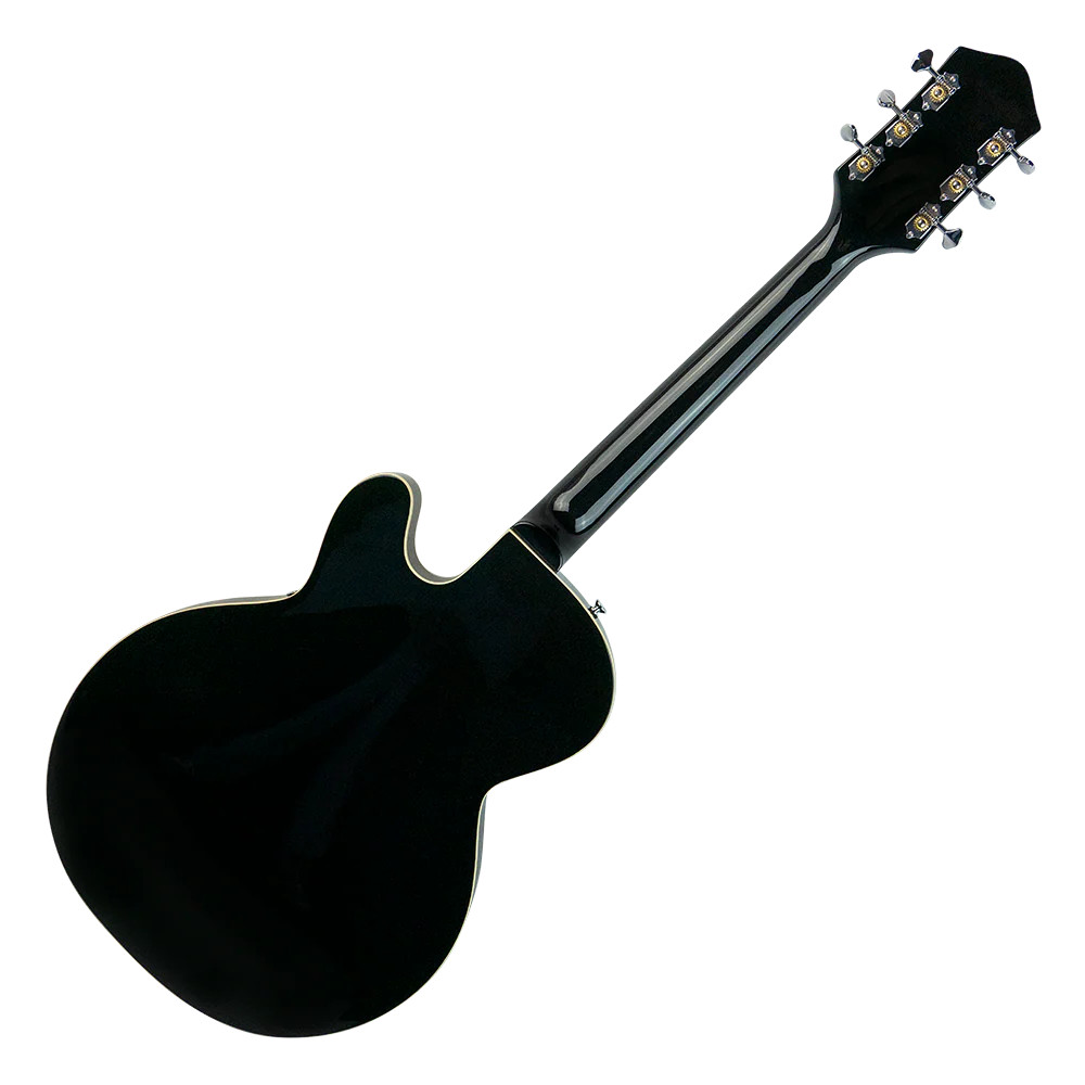 Silvertone Semi-Hollow w/ Trapeze 2 mini-hum PU's - Gloss Black (1446TBK)