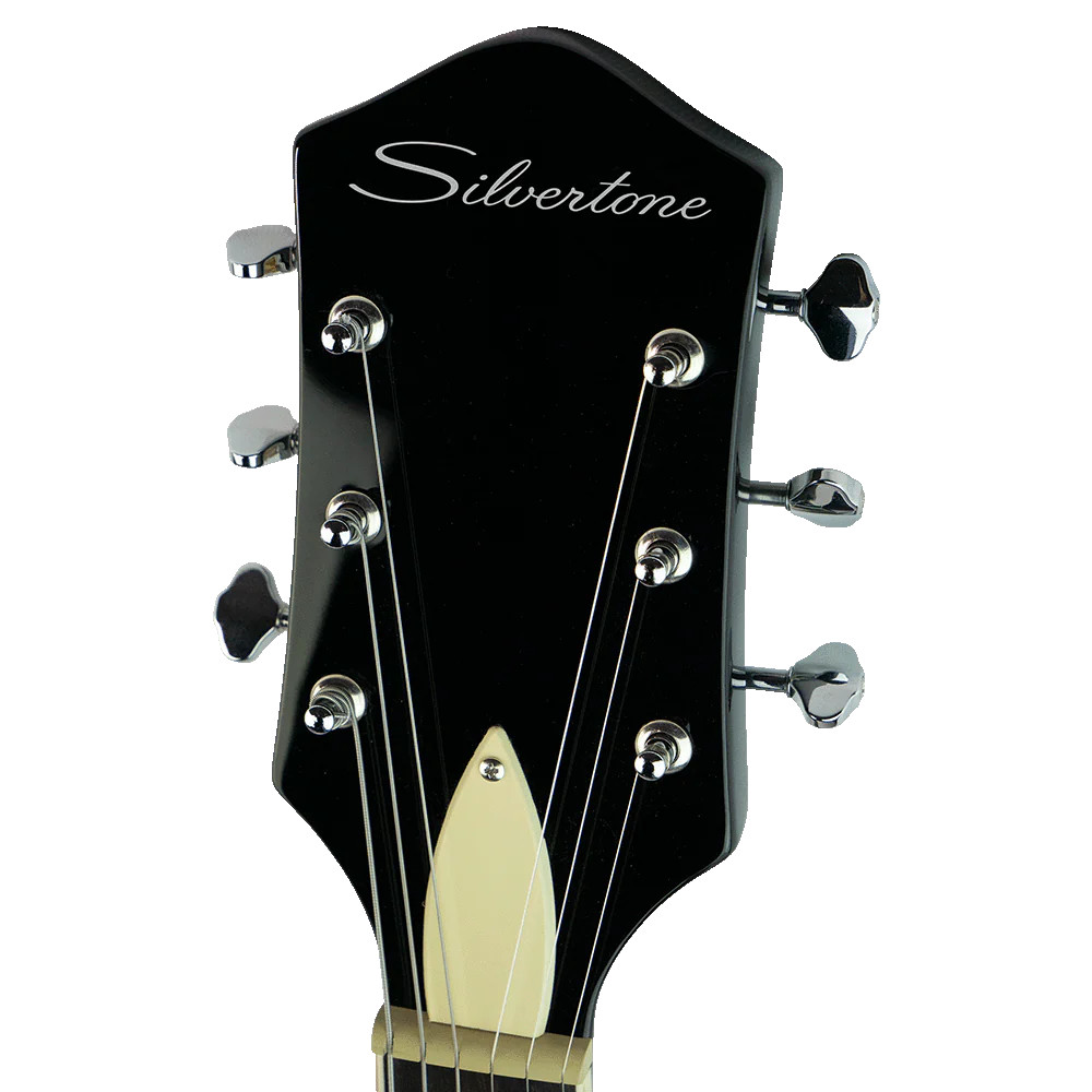 Silvertone Semi-Hollow w/ Trapeze 2 mini-hum PU's - Gloss Black (1446TBK)