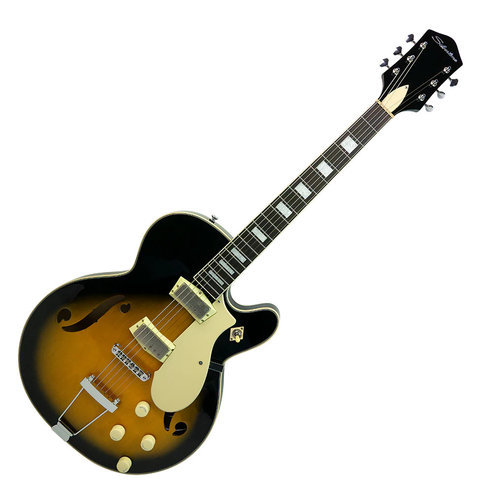 Silvertone Semi-Hollow w/ Trapeze 2 mini-hum PU's - Tobacco Burst (1446TTSB)