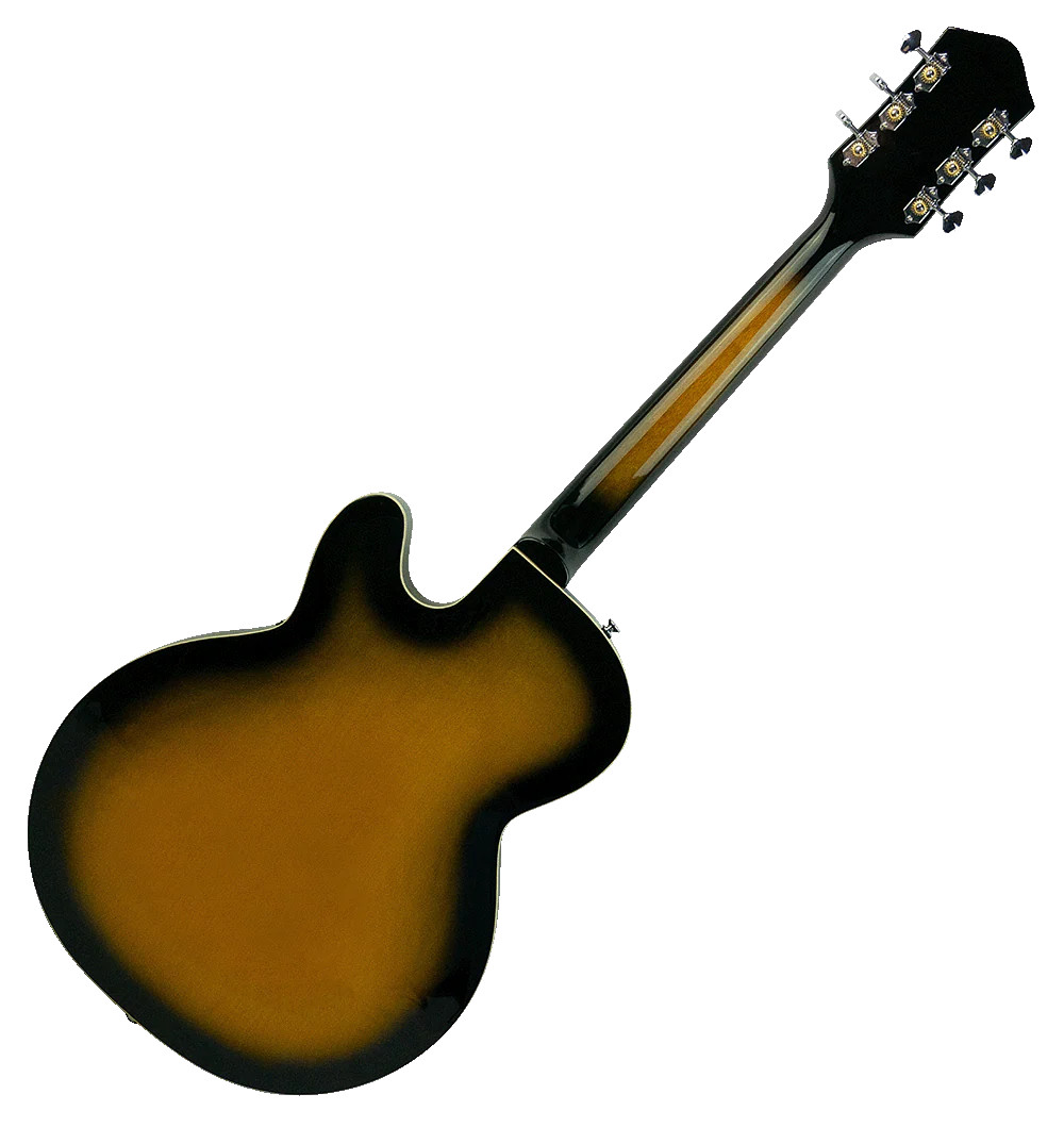 Silvertone Semi-Hollow w/ Trapeze 2 mini-hum PU's - Tobacco Burst (1446TTSB) | Musician Madness