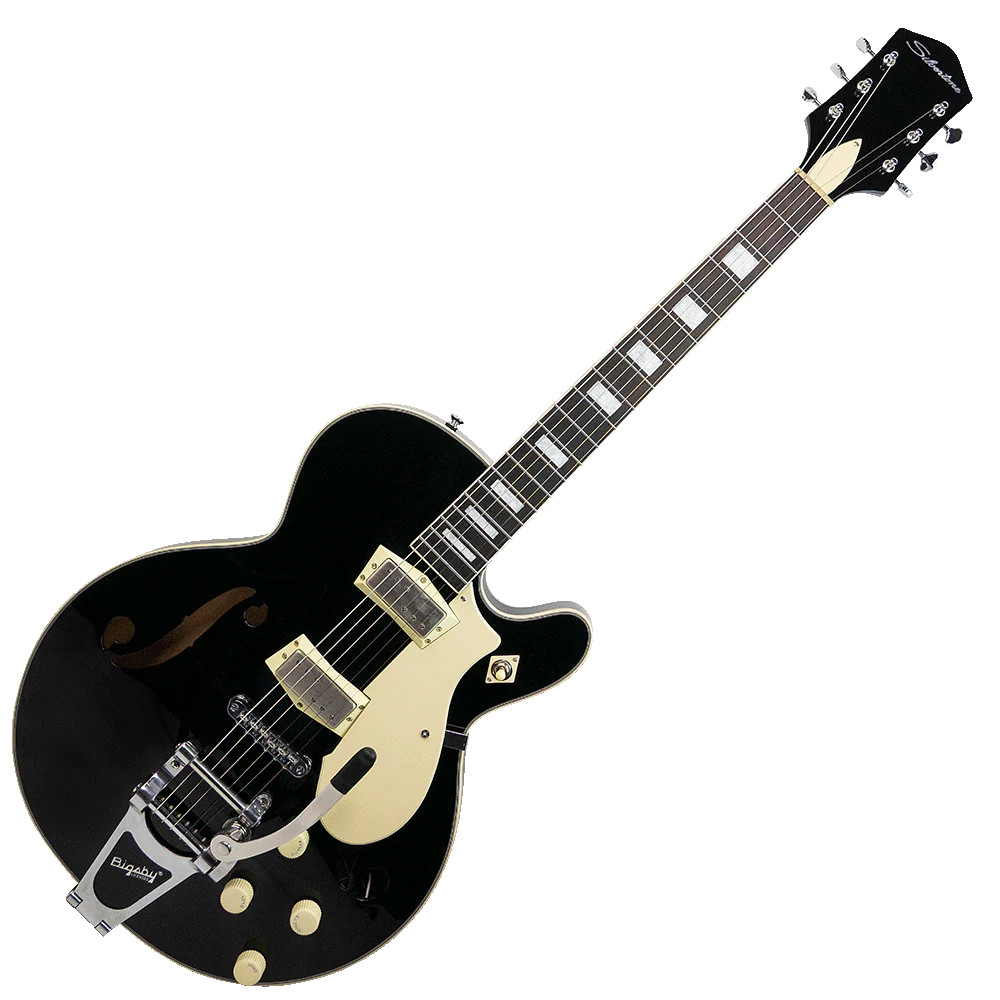 Silvertone Semi-Hollow w/ Bigsby® 2 mini-hum PU's - Gloss Black (1446VBK)