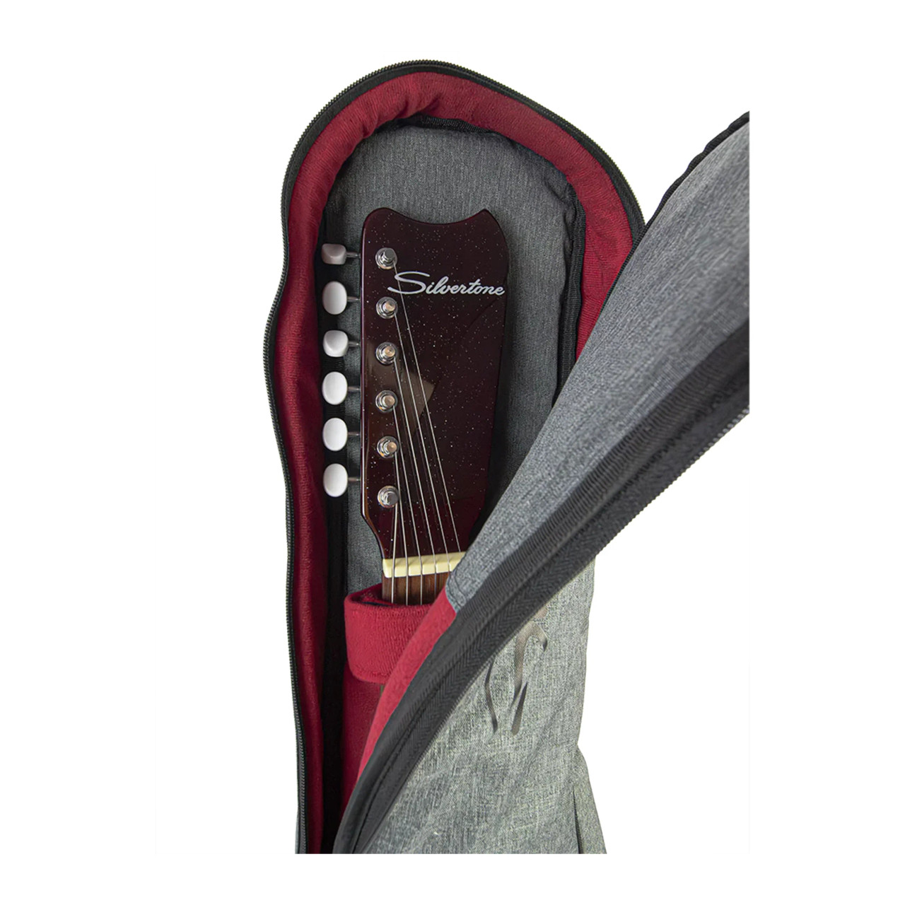 Silvertone Electric Guitar Gigbag - 20mm / Red Interior (SCEGB2-GR)