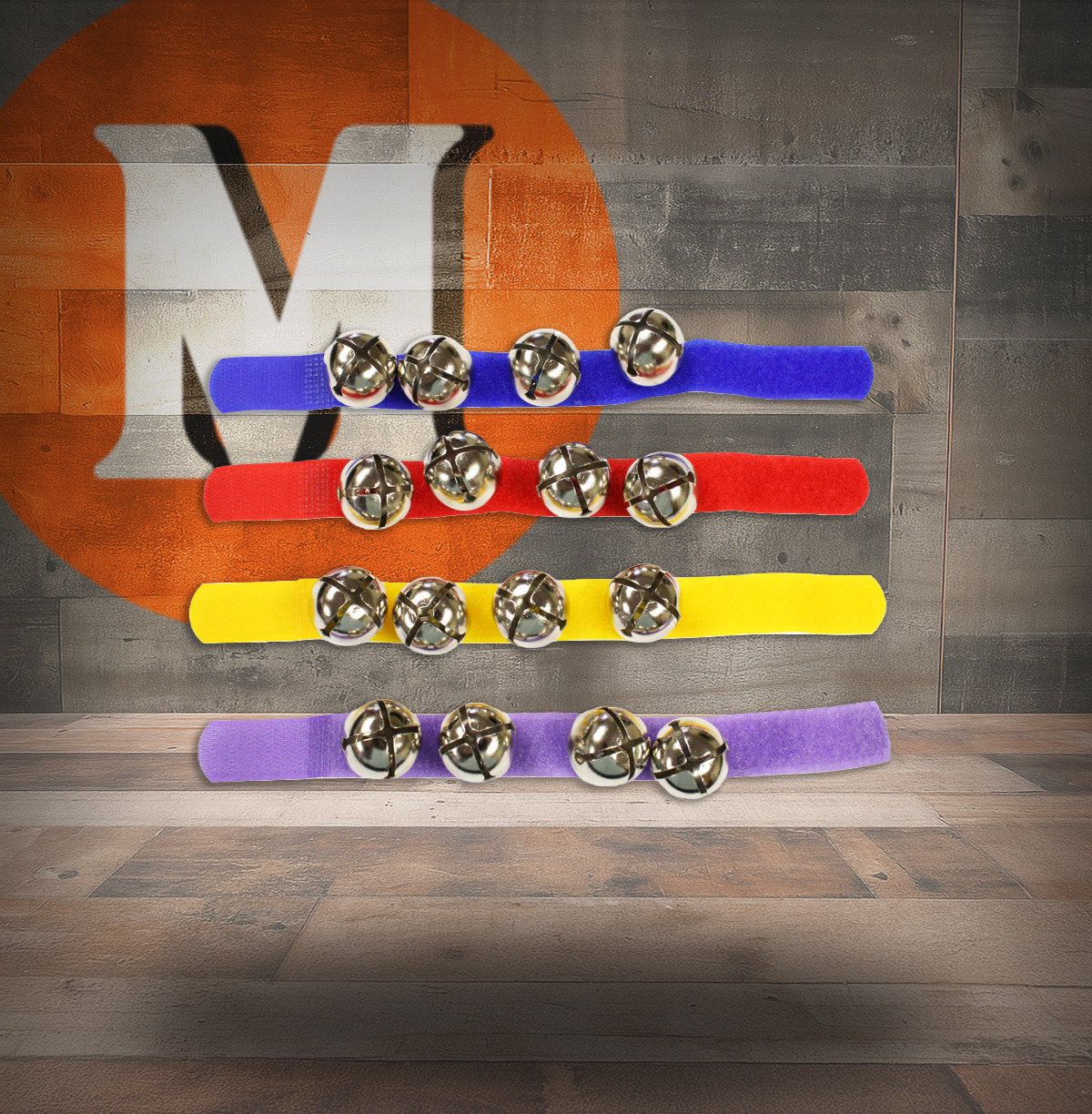 Rhythm Band Wrist / Ankle Bells with Colorful Straps, Set of 12 (RB811CS) | Musician Madness