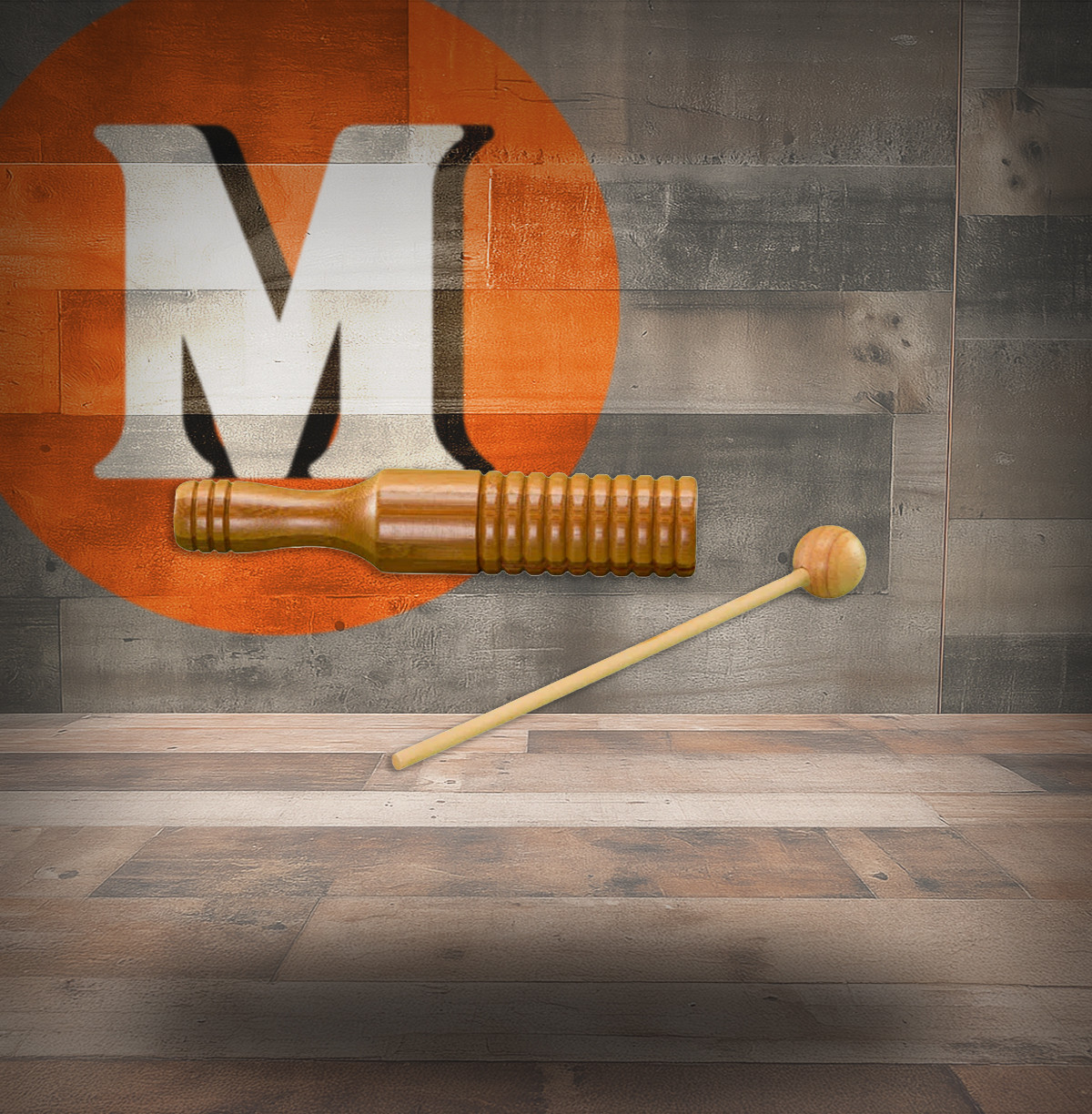 Rhythm Band Small Bamboo Güiro Tone Block with Mallet (RBN46)