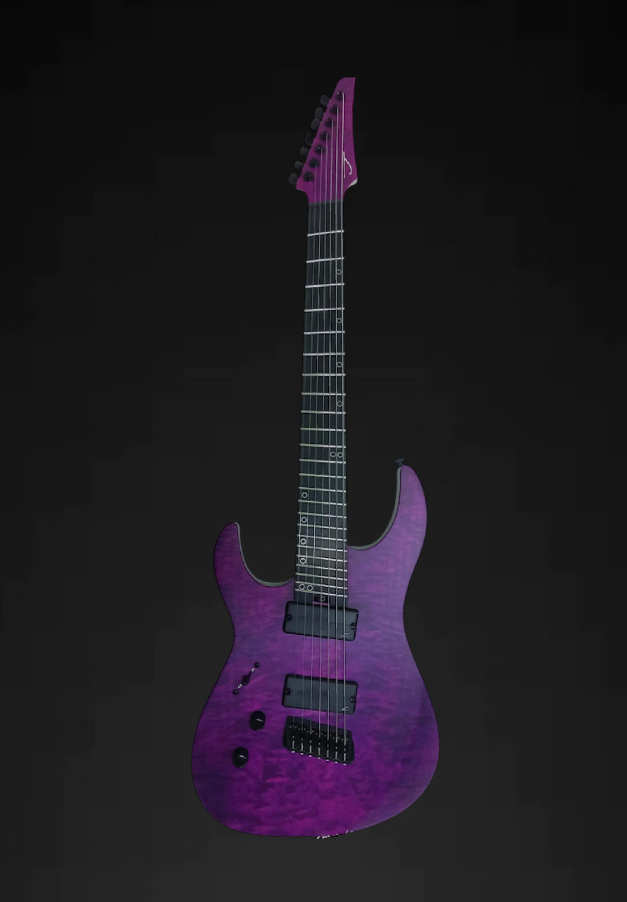 Legator N7FSSL Seven String Electric Guitar Left Hand - Purple Flame (N7FSSL-PR)|Musician Madness