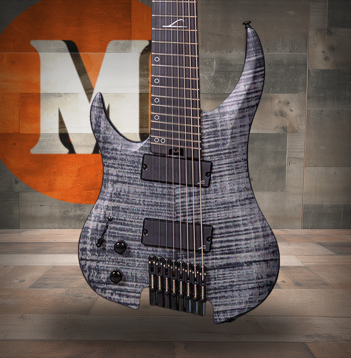 Legator Ghost G8FSSL Left Hand 8 String Electric Guitar - Black Flame (G8FSSL-BLK)