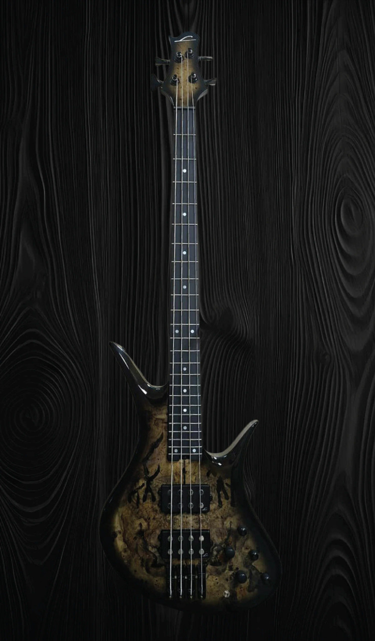 Legator HB4 Bass Guitar -Jupiter Burst Buckeye Burl Maple (HB4-JB) | Musician Madness