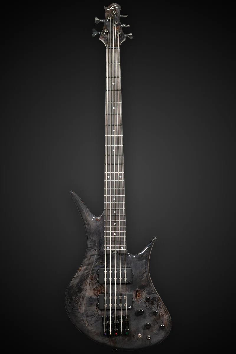 Legator HB5 Bass Guitar - Jupiter Burst Buckeye Burl Maple (HB5-JB) | Musician Madness